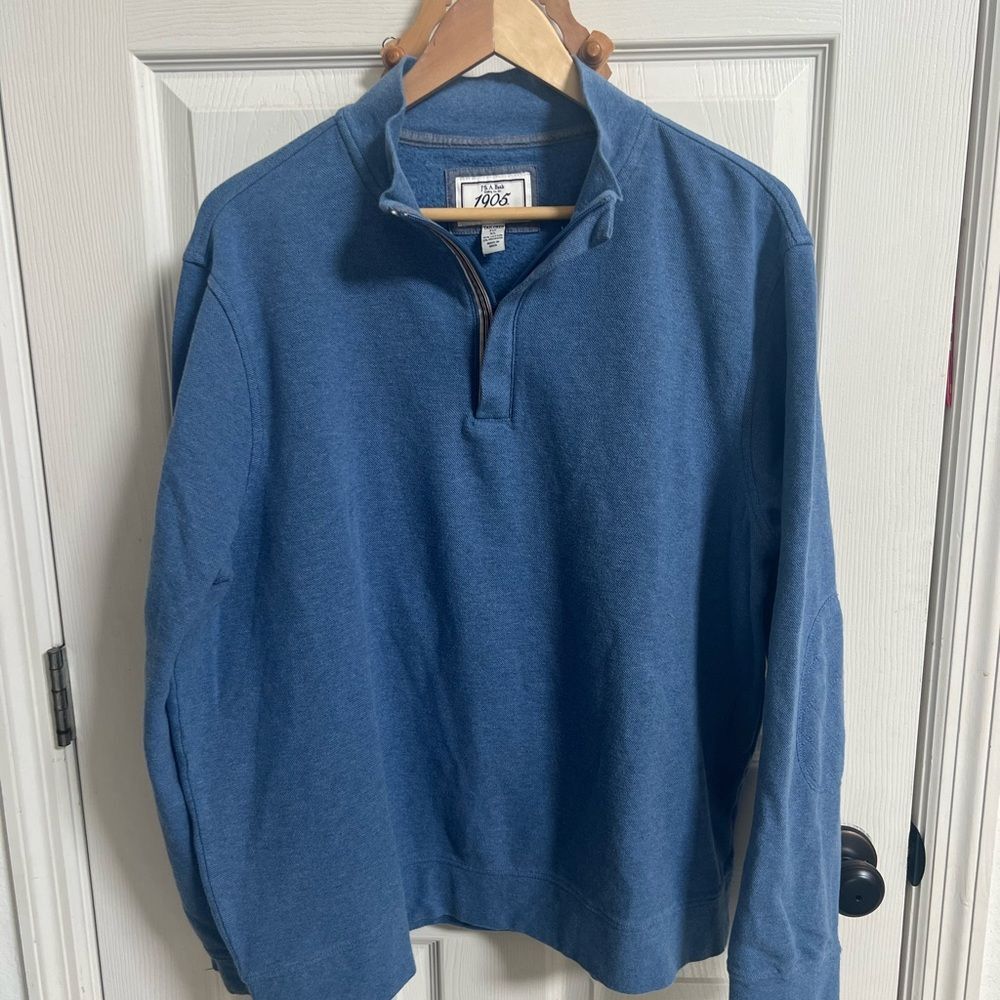 Jos. A. Bank tailored fit Blue Quarter-Zip Pullover, Business Casual, Zipper XL
